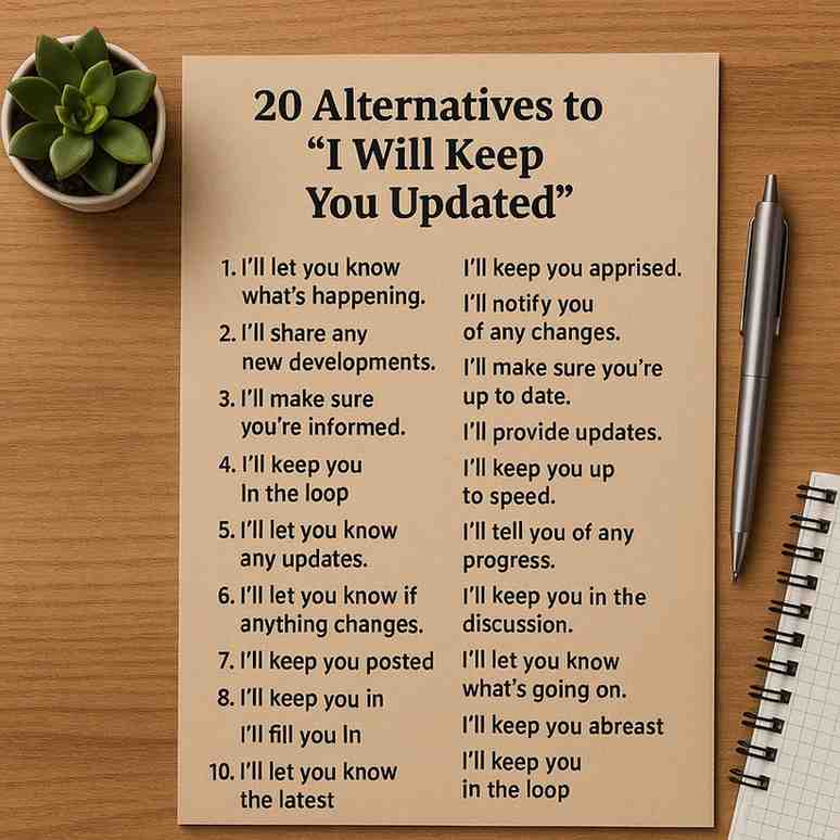 Alternatives to I Will Keep You Updated