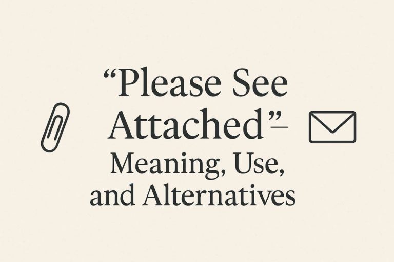 “Please See Attached” – Meaning, Use, and Alternatives