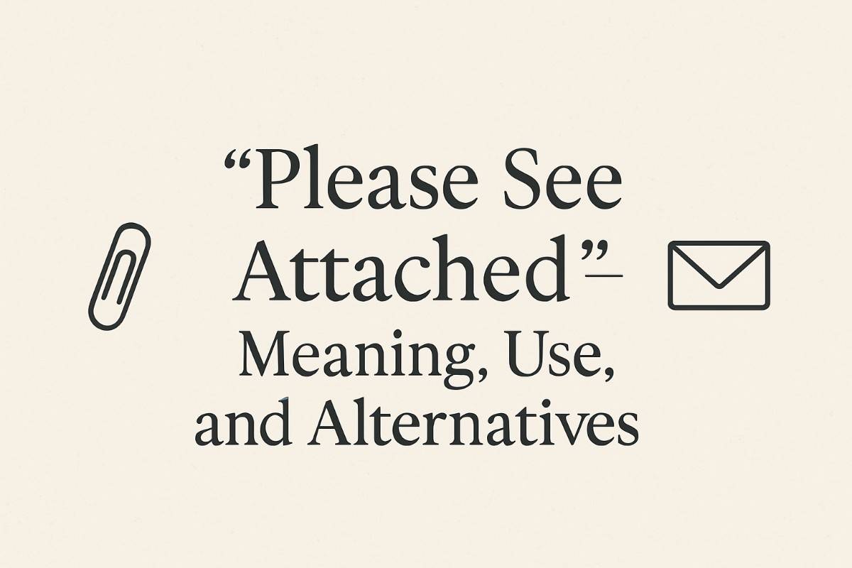 “Please See Attached” – Meaning, Use, and Alternatives