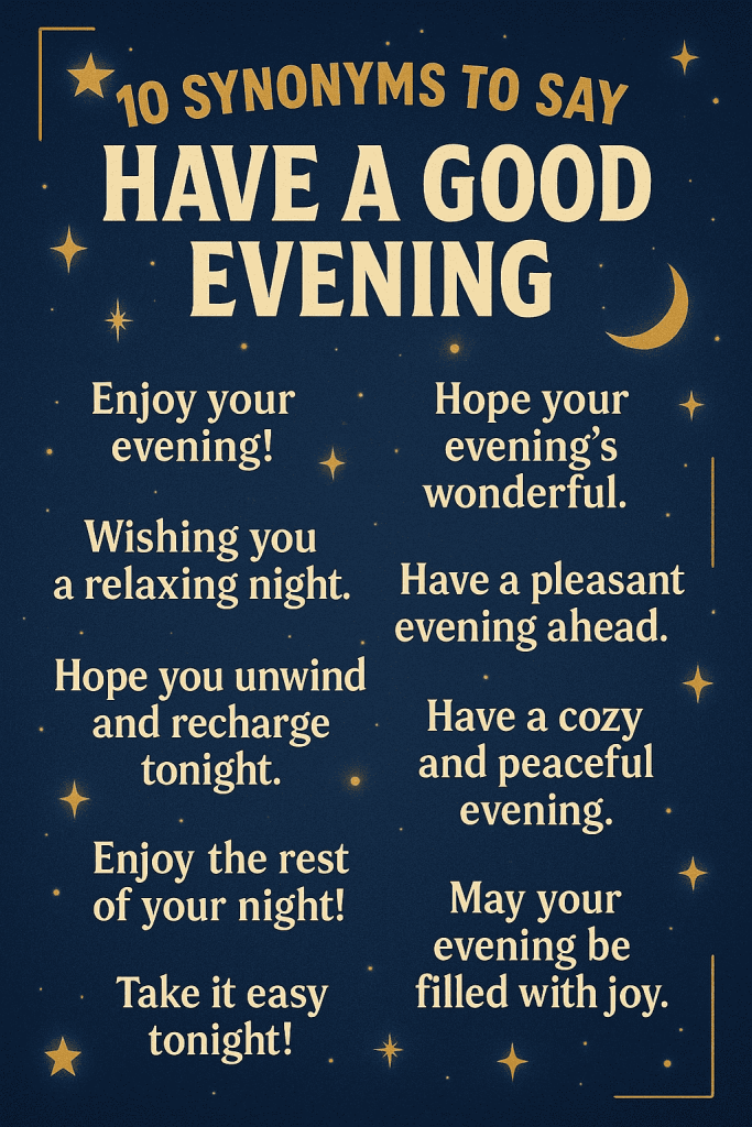 18 Synonyms to Say “Have a Good Evening”