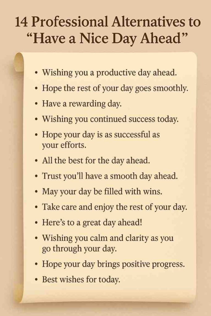 Alternatives to “Have a Nice Day Ahead”