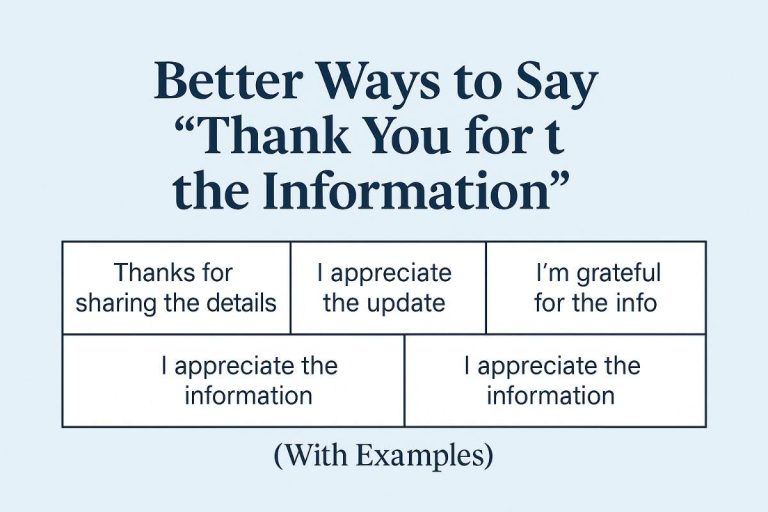 Better Ways to Say “Thank You for the Information” (With Examples)