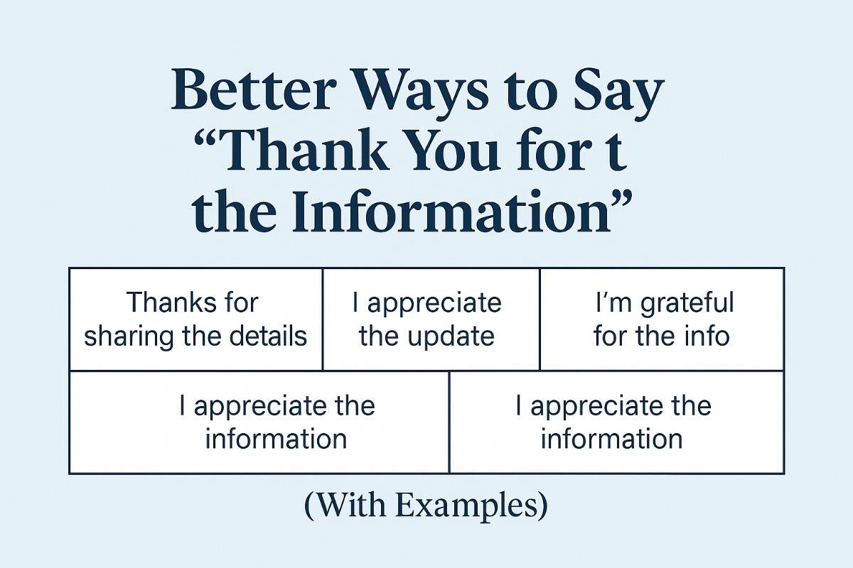 Better Ways to Say “Thank You for the Information” (With Examples)